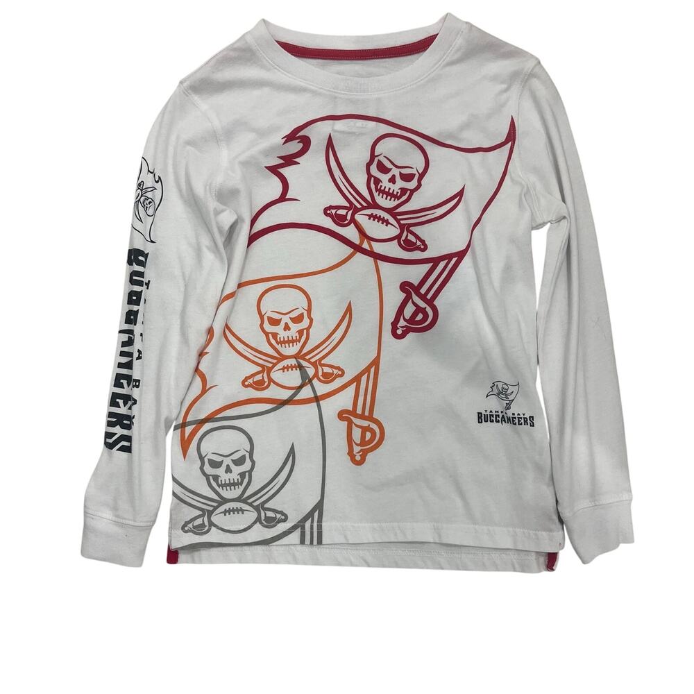 Tampa Bay Buccaneers NFL Youth Size 8 White Long Sleeve Logo T-Shirt